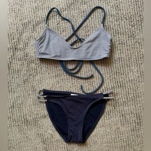 striped bikini set